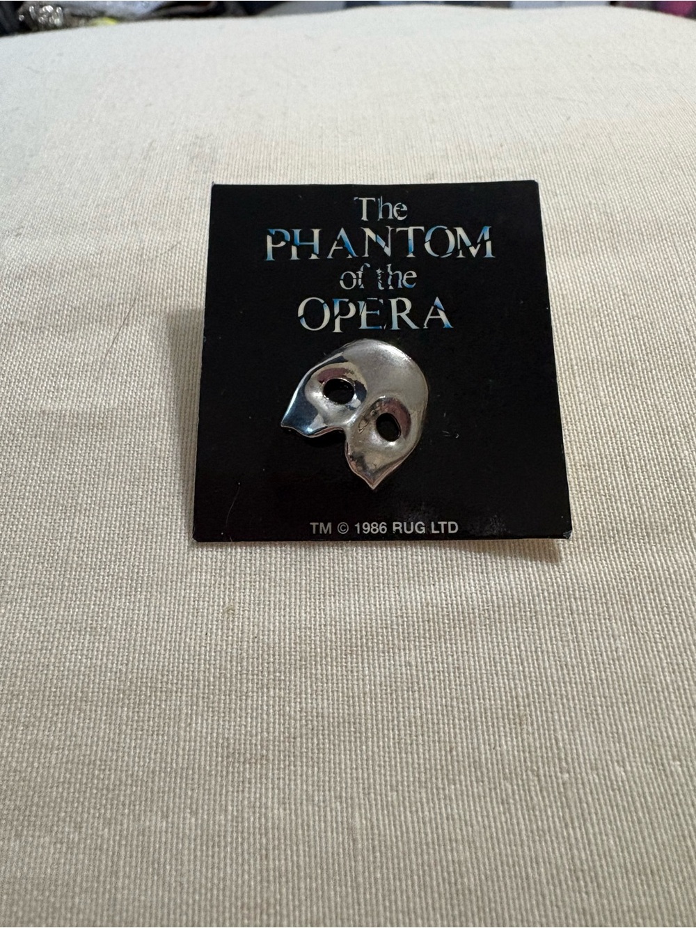 Phantom Of The Opera Lapel Hat Pin 1986 NEW